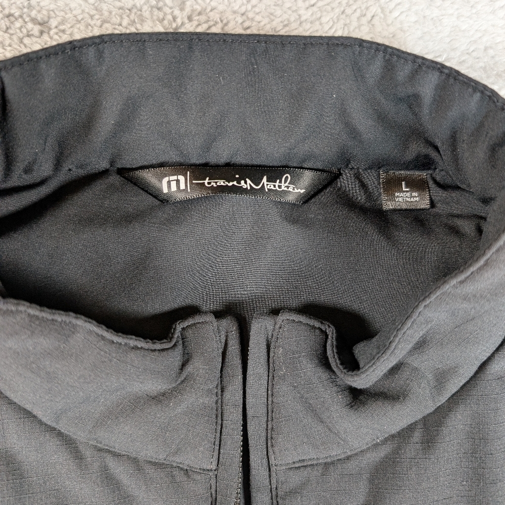 Travis Mathew Vest Mens L Black Full Zip Cold Bay Quilted Golf‎ Embroidered Logo - Picture 4 of 10